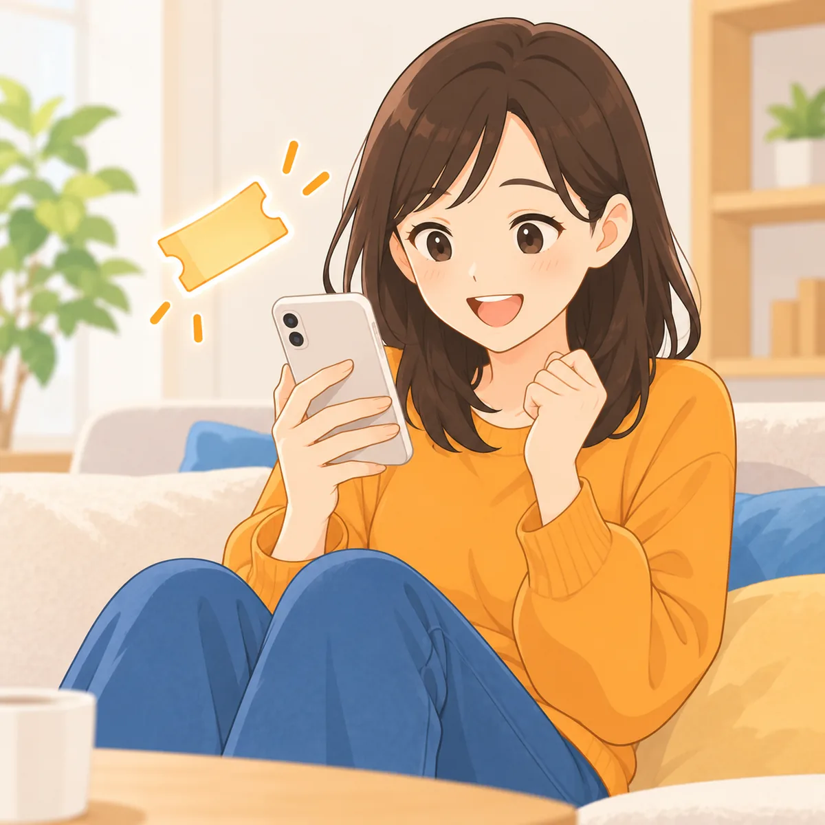 スマホを見ながら初めてのオンクレを試そうとしている人